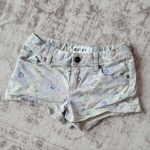 Roxy Girl Girls M 10 Denim Patterned Shorts Pastel Colorful Summer